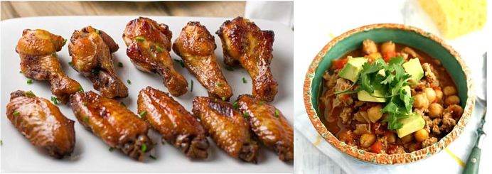 Super Bowl Recipes – Honey Garlic Chicken Wings & 5 Ingredient Turkey Chili