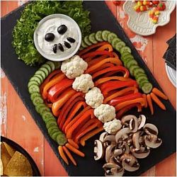 Skeleton Vegetable Board with Dill Vegetable Dip